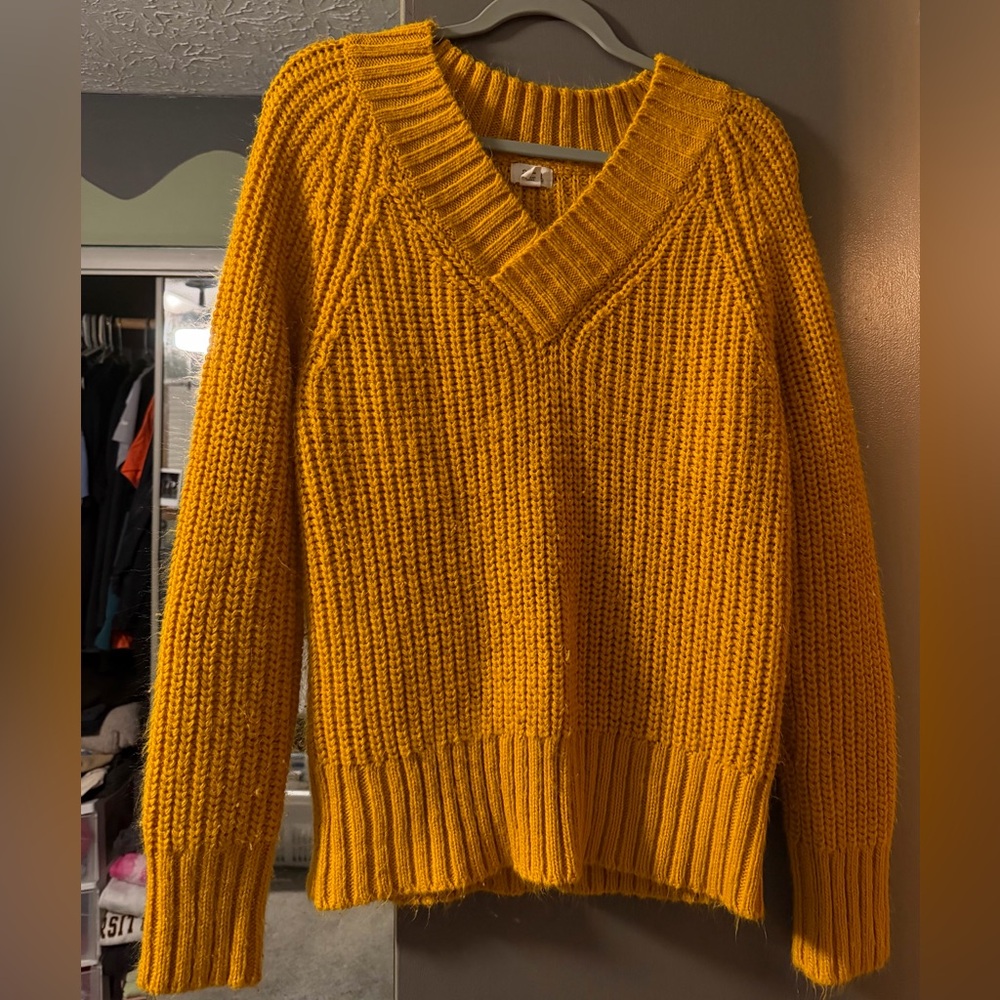 Mustard V-Neck Sweater